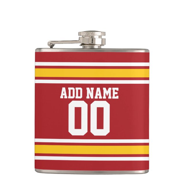 Sportteam Football Jersey Individuelle Name Nummer Flachmann (Vorderseite)