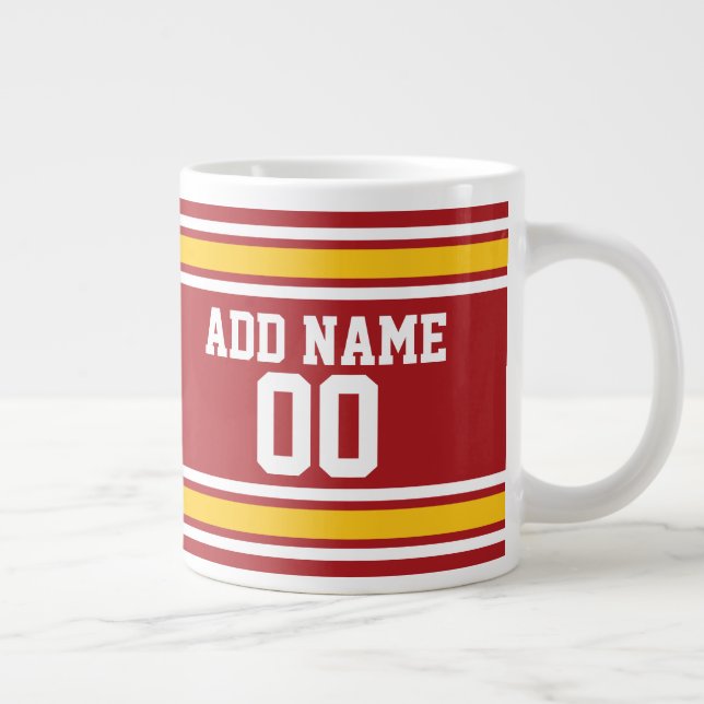 Sportteam Football Jersey Individuelle Name Nummer Jumbo-Tasse (Rechts)