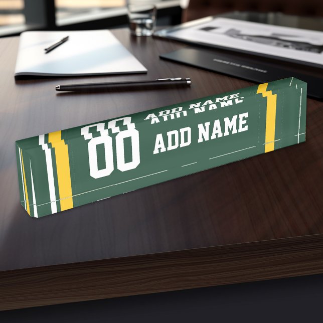 Sportteam Football Jersey Individuelle Name Nummer Namensplakette (Personalized Sports Name Plate - Great for a Coach)