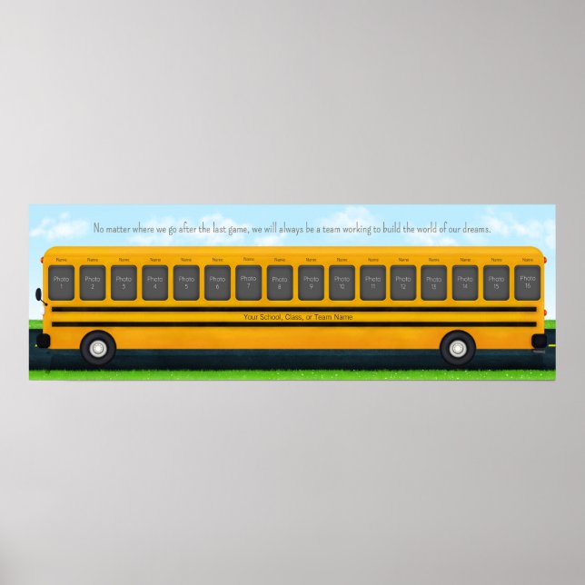 Sportteam im Schulbus 16 Foto Custom Keepake Poster (Vorne)