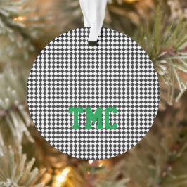 Sportteam Rennfahrer INITIALEN Schwarz-weißer Karo Ornament