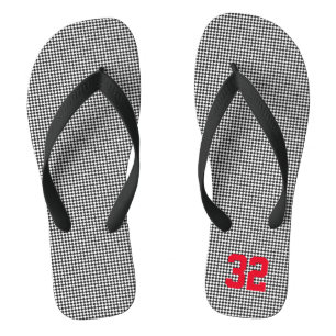 Sportteam Spieler NUMMER Karo School Spirit Fun Flip Flops