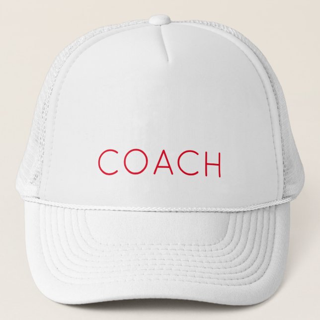 Sportteam Spirit COACH Geschenk Eigener Text Rot Truckerkappe (Vorderseite)