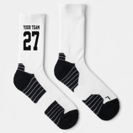 Sportteam Weißer Schwarzer Weiser Basketball Socken