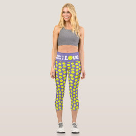 Sporttennis lila Limon gelb dienen gewinnen Liebe  Capri Leggings