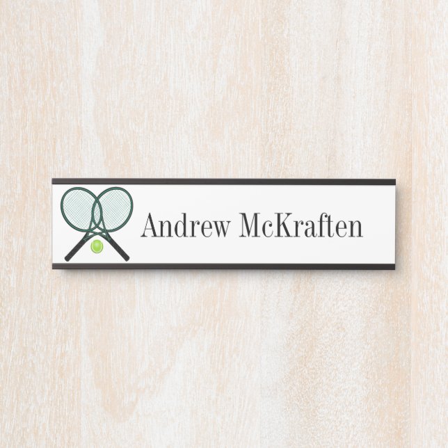 SportTennisschläger / Ball-Hängeschilder Türschild (Vorderseite )