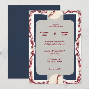 Sportthema Baseball Liebe Hochzeit Einladungen