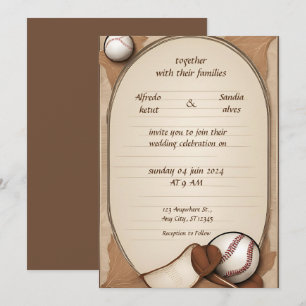 Sportthema Baseball Liebe Hochzeit Einladungen