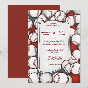 Sportthema Baseball Liebe Hochzeit Einladungen
