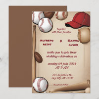 Sportthema Baseball Liebe Hochzeit Einladungen