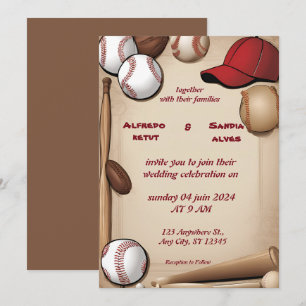 Sportthema Baseball Liebe Hochzeit Einladungen