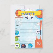 Sportthema, Einladung zur Geburtstagsfeier