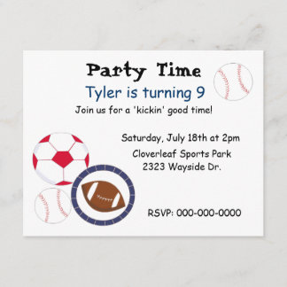 Sportthema Geburtstagsfeier Einladung