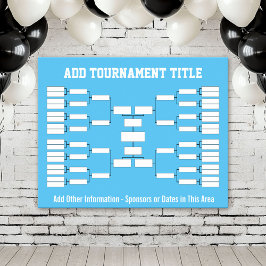 Sportturnier-Bracket - Blue 32 Teams Poster