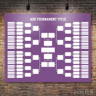Sportturnier-Bracket für 64 Mannschaften lila Poster