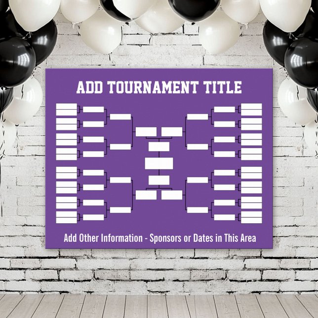 Sportturnier - Lila 32 Mannschaften Poster (Custom Tournament Bracket Poster)
