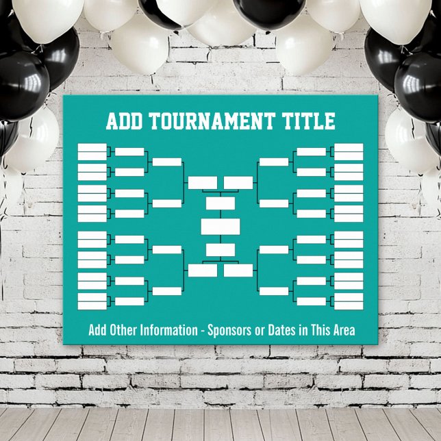 Sportturnierhalterung Aquamarin Poster (Custom Tournament Bracket Poster)