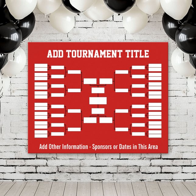 Sportturnierhalterung rot poster (Custom Tournament Bracket Poster)