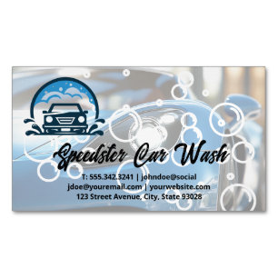 Sportwagen   Auto-Wasch-Reinigung-Detailing Magnetische Visitenkarte