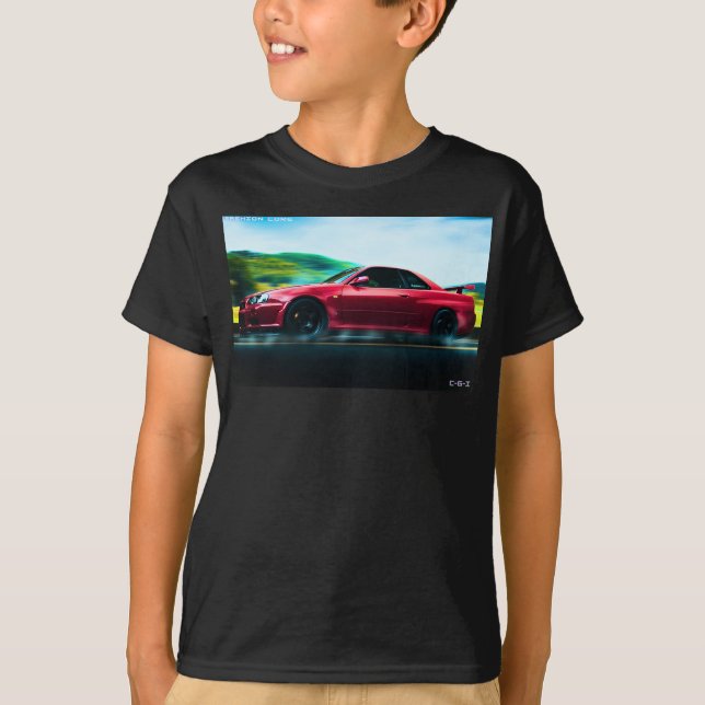 Sportwagen der 2000er Jahre auf dem T - Shirt der  (Vorderseite)