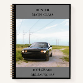 Sportwagen der Black Muscle Car School 2013 Notizbuch