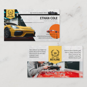 Sportwagen-Foto-Auto-Detailing Visitenkarte