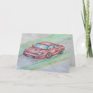 Sportwagen, Geburtstag Karte