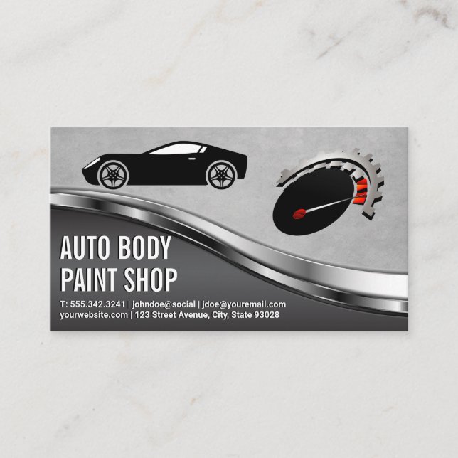 Sportwagen | Geschwindigkeitsmesser Visitenkarte (Vorderseite)