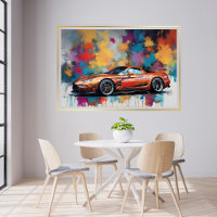 Sportwagen Orange Modern Art Poster