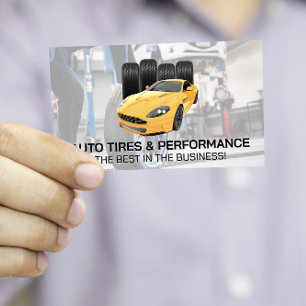Sportwagen und Reifen   Mechanische Arbeiten Visitenkarte