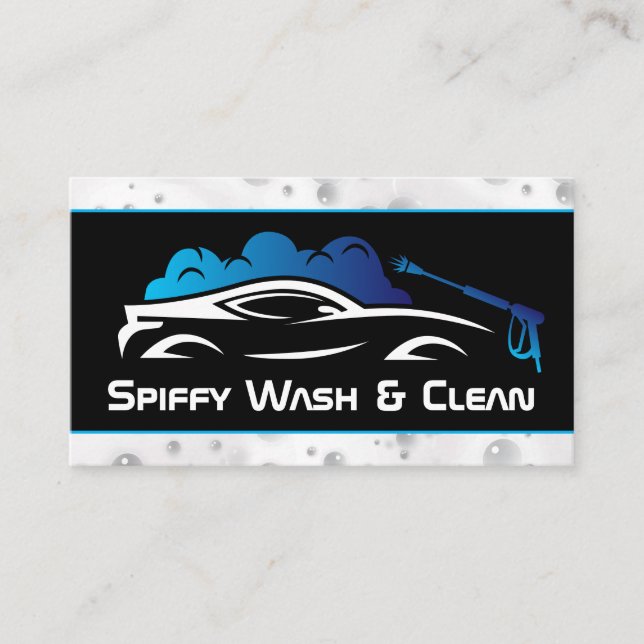 Sportwagen waschen | Soap Suds Visitenkarte (Vorderseite)