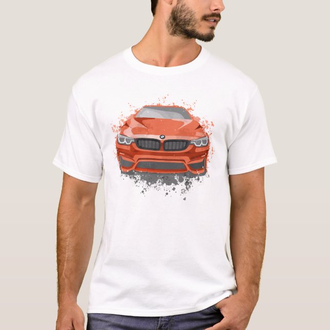 Sportwagendarstellung in Rot T-Shirt (Vorderseite)