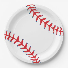 Sporty-Baseball Klassisch Rot & Weiß Sport-Thema Pappteller