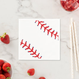 Sporty-Baseball Klassisch Rot & Weiß Sport-Thema Serviette