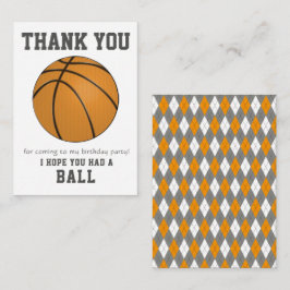 Sporty Basketball Design Vielen Dank Mitteilungskarte