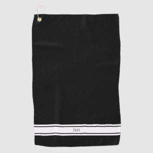 Sporty Black Monogram Golf Handtuch