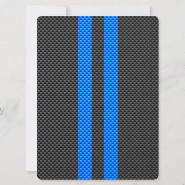 Sporty Blue Carbon Fibre Racing Stripes (Vorderseite)