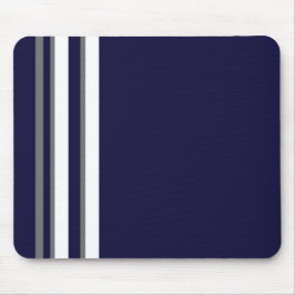Sporty Blue Gray & White Strip Mouse Pad Mousepad