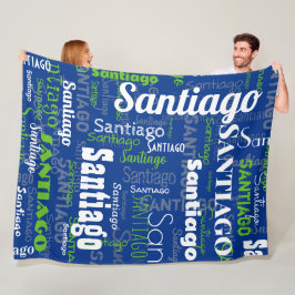 Sporty Blue Green Name Wiederholung Muster Stadiiu Fleecedecke