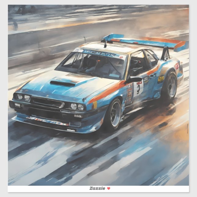 Sporty Blue Racing Auto Aufkleber (Blatt)