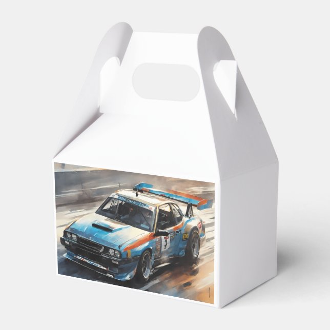 Sporty Blue Racing Auto Geschenkschachtel (Vorderseite)
