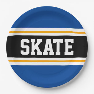 Sporty Bold Aquamarin Black Yellow SKATE Racing St Pappteller