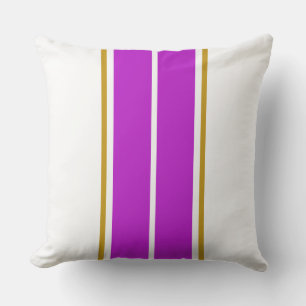 Sporty Bright Magenta Pink White Racing Streifen Kissen