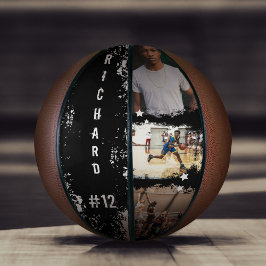 Sporty Custom Player Name & Nummer 3 Foto Collage Basketball