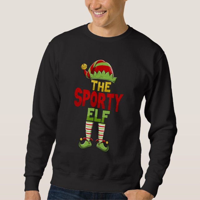 Sporty ELF Family Matching Group Christmas Pajamas Sweatshirt (Vorderseite)