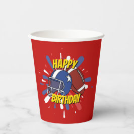 Sporty Football Kids Birthday Party Pappbecher