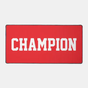 Sporty Fun CHAMPION Texte Blanc Sur Rouge Clair