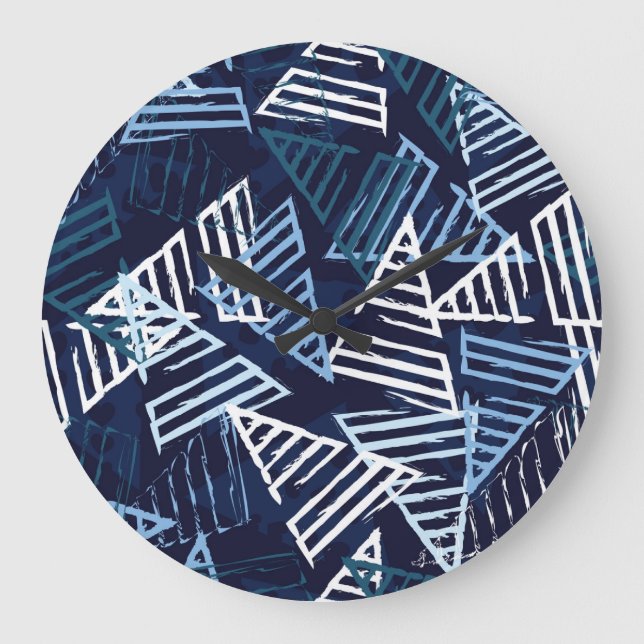 Sporty Fun: Creative Nahtlose Tapete. Große Wanduhr (Vorderseite)