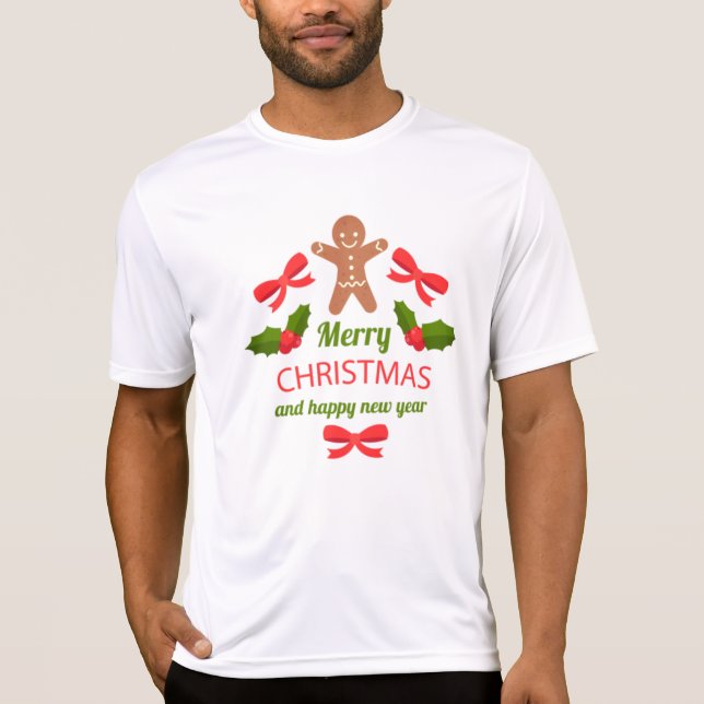 Sporty Gingerbread Family Christmas Tee USA (Vorderseite)