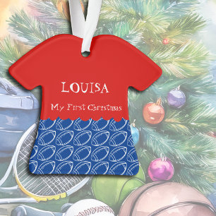 Sporty Girl Christmas Football Dress Ornament